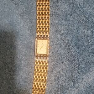 Gold Watch with Diamond Accents
